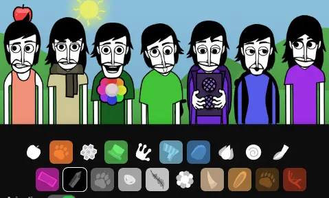 Colorful Abgerny But Polos characters making music together