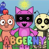 Abgerny But Ruined logo with cracks and static interference