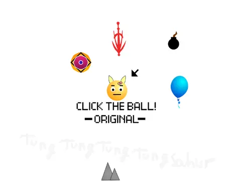 Click The Ball Original arcade game logo with redesigned True Ball and Arrow