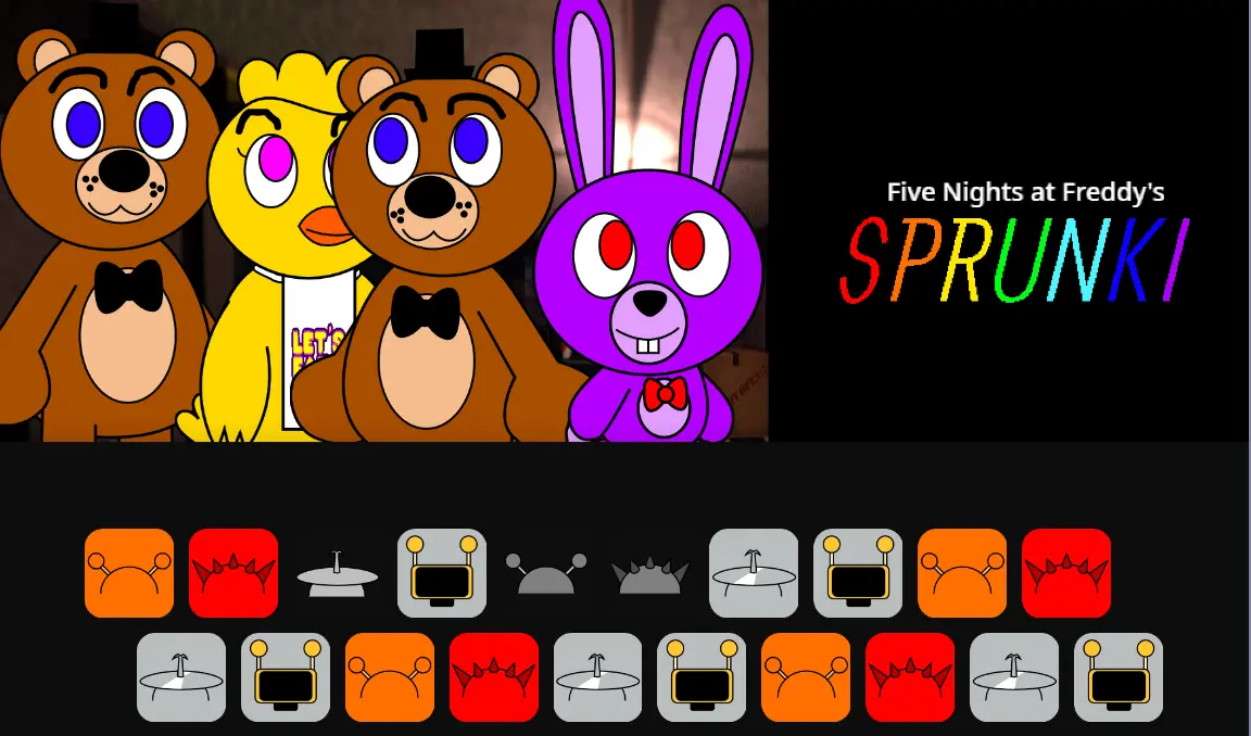 Cute cartoon characters having a nighttime concert with glowing musical notes