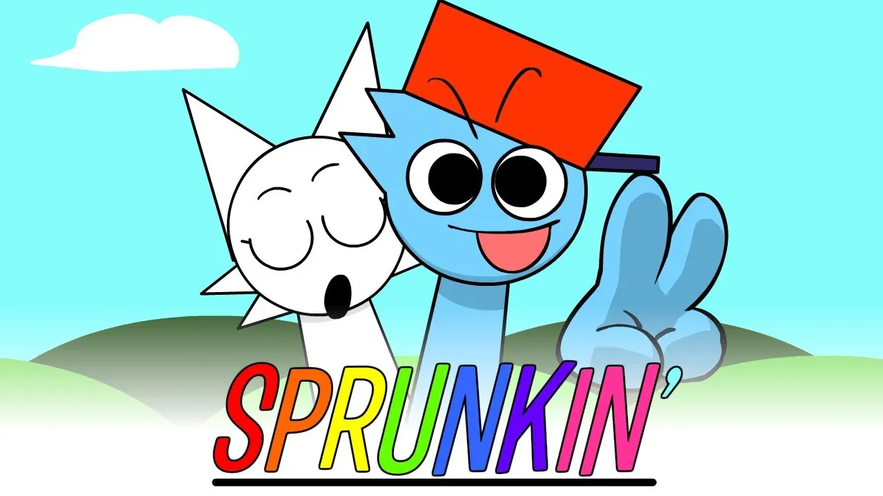 FNF vs Sprunki game logo featuring Sprunki characters in Friday Night Funkin' style