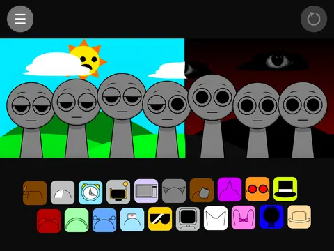 Incredibox Sprunki 2 with Animations game logo featuring animated characters and dark narrative