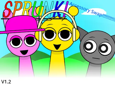 Logo for Incredibox Sprunki Accessory Swap version 1.1 featuring character accessory swaps