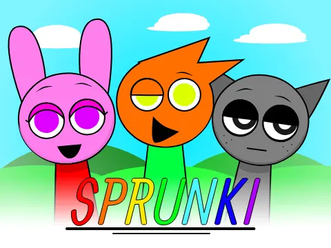 Sprunki But FNF Characters crossover mod featuring hex, whitty, skid and more