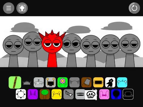 Sprunki But Miss Circle logo featuring Miss Circle character design