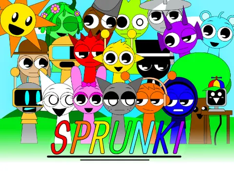 Sprunki But Normal in My Version game logo featuring restored character designs