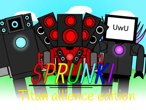 Incredibox Sprunki But Titan Alliance game logo featuring Titan character transformations