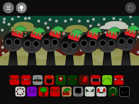 Logo for Incredibox - Sprunki Christmas Update featuring festive horror character designs
