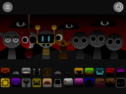 Sprunki New Characters game logo featuring Sherbertt, Doorn, Tele, and Mia