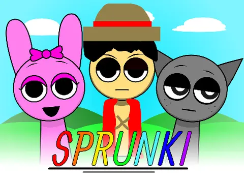 Incredibox Sprunki One Piece logo featuring One Piece themed character art