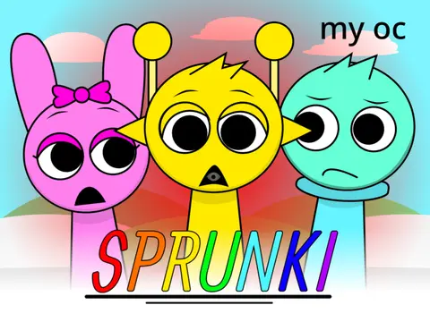 Logo for Sprunki Phase 3 mod featuring creator's original character alongside classic Phase 3 cast