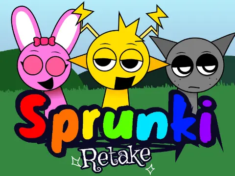 Incredibox Sprunki Retake Final Update V2 logo featuring extensive character roster