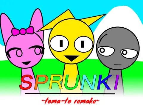 Logo for Incredibox Sprunki Toma-To Retake featuring Japanese-inspired character redesigns