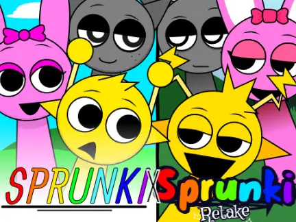 Incredibox Sprunki X Sprunki Retake game logo with crossover features