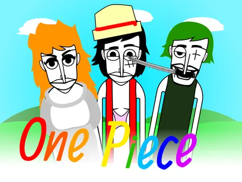 Incredibox x Sprunki x One Piece game logo featuring One Piece characters
