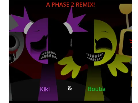 Kiki & Bouba Phase 2 Remix game logo with swapped Sprunki characters