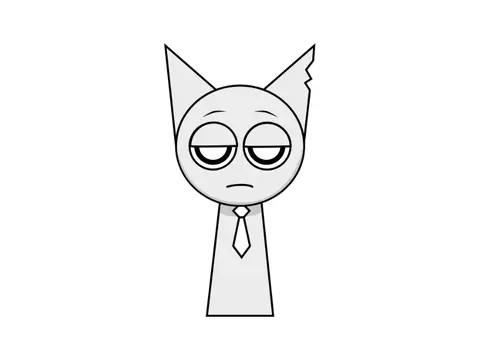 Michael Another Sprunki OC character art featuring light grey cat design