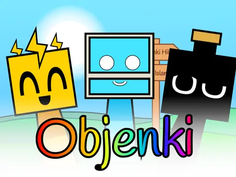 Objenki Sprunki Retake Reskin game logo featuring 4 category sound system