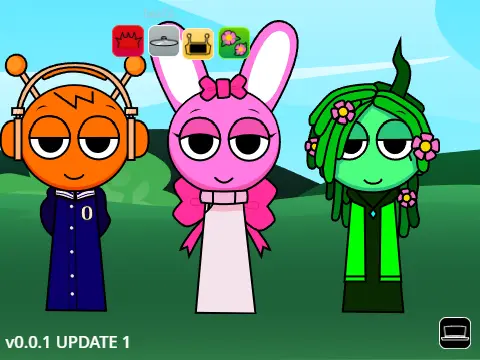 Official logo for Parodybox Sprunki Oren Pinki Kiss mod featuring Oren and Pinki characters