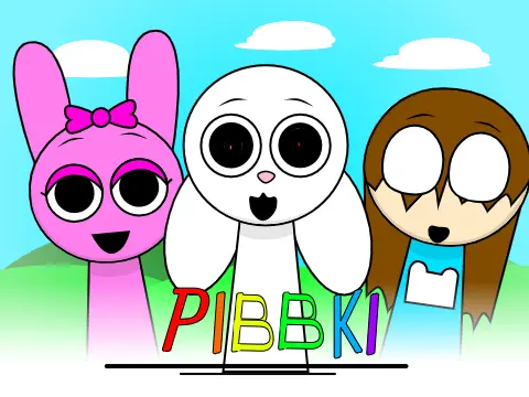 Pibbki Sprunki collaboration project logo featuring community character creation