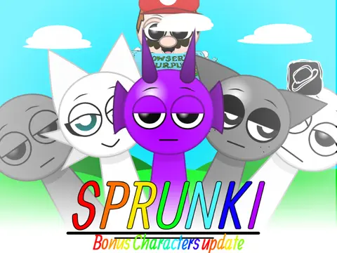 Logo for Sprunki Alive Definitive featuring updated sounds and hidden menu switch