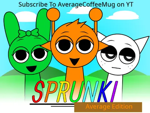 Logo for Sprunki Average Edition Beta featuring Italian voice collaborations with Caparezza