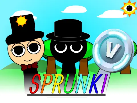 Sprunki Black game logo featuring dark-themed characters