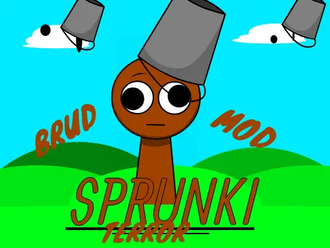 Sprunki Brud game logo featuring dark-themed characters
