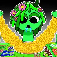 Sprunki But Food game logo featuring food-themed Sprunki characters