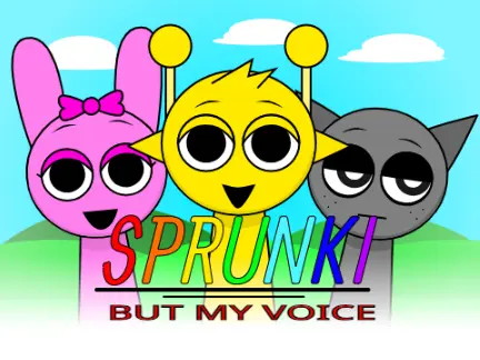 Official logo for Sprunki But Its My Voice game featuring custom voice characters