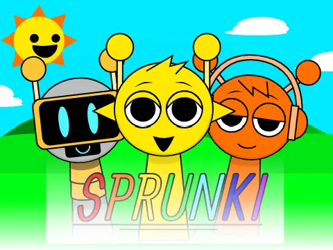 Sprunki Remaked Effect game logo with reposted version features