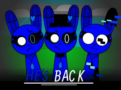 Sprunki Raindrop Characters game logo featuring FnaR and Natural critters character designs