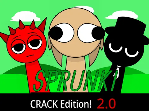 Official Sprunki Crack Edition Version 2.0 game logo featuring modded characters