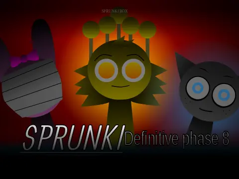 Official Sprunki Definitive Phase 8 Scratch Edition game logo featuring colorful characters
