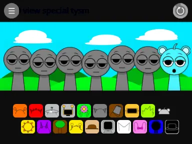 Official Sprunki Gray character logo showing the gray treatment variation