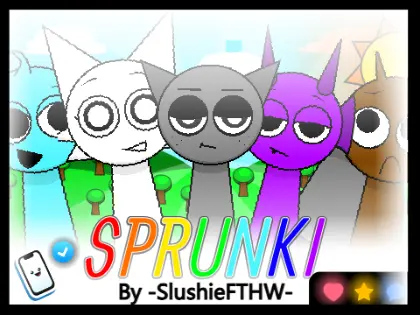 Sprunki Incredibox logo with hidden horror elements, recommended for ages 10 and above