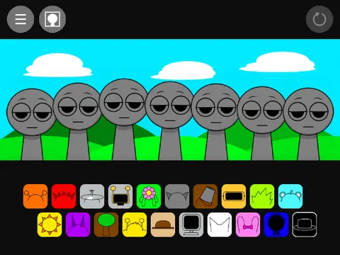 Sprunki Incredibox Scratch game logo created by Silly_Wenda featuring gallery and horror mode features