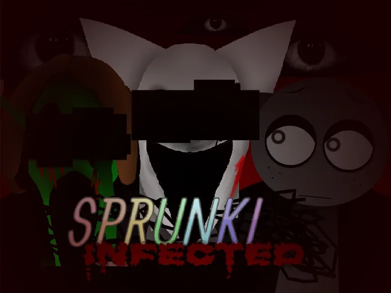 Sprunki Infected V2 horror game logo featuring infected characters