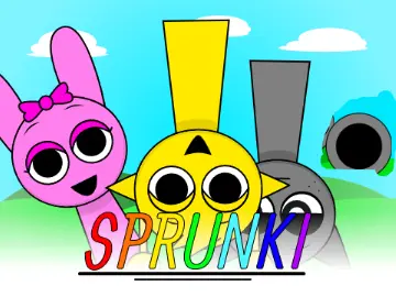Sprunki KKK game logo featuring character sound mixing interface