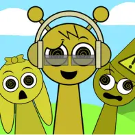 Sprunki Mayhem game logo featuring chaotic Sprunki characters