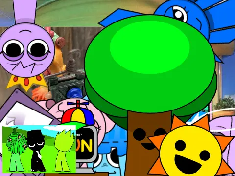 Sprunki OC 15 Reversed Edition cover logo with a mirror effect and flipped character designs