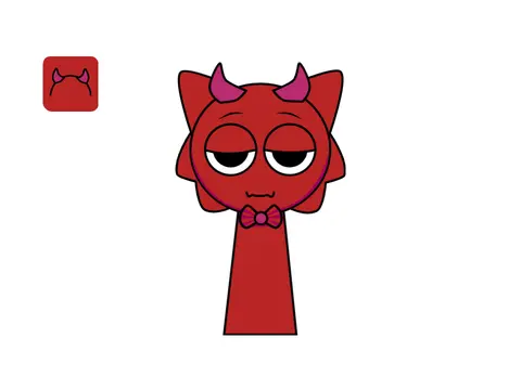 Cameron Crimson Sprunki OC fan art with red and black color scheme