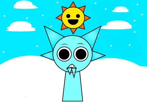 New Sprunki OC Chill character art featuring ice ear design