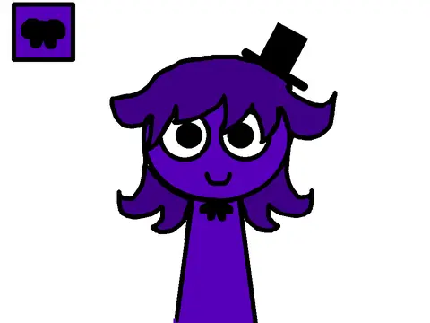 Sprunki OC Indy featuring indigo color scheme and bow tie accessory