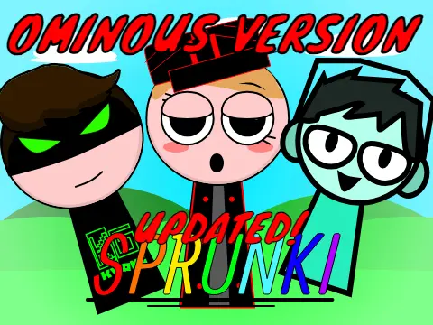 Sprunki Ominous Group Version logo featuring community submitted character designs