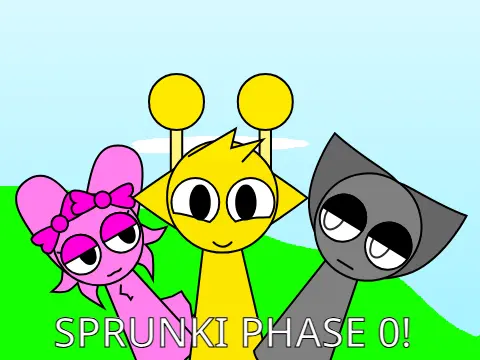Official logo for Sprunki Phase 0 game featuring core characters