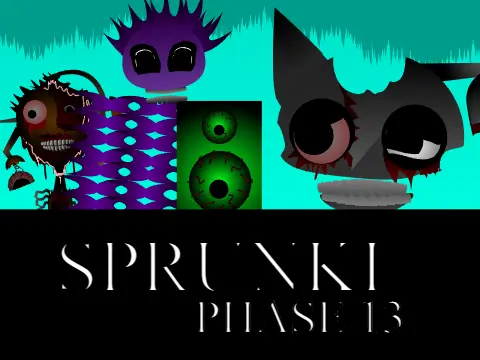 Official logo for Sprunki Phase 13 Retake game featuring the iconic characters