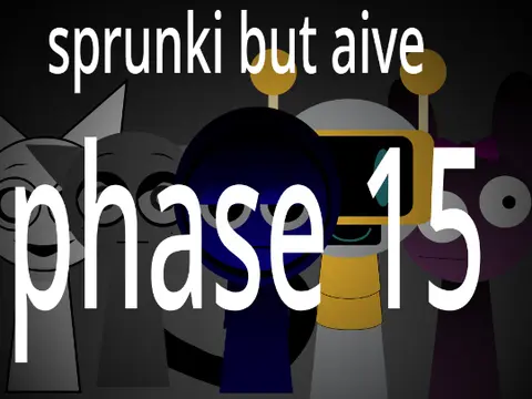 Sprunki Phase 15 Alive game logo featuring vibrant alive characters