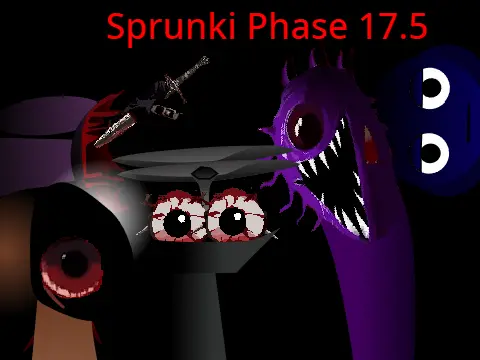 Sprunki Phase 17.5 enhanced mid-phase update logo with refined character designs