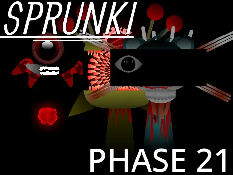 Official logo for Sprunki Phase 21 game featuring the iconic Sprunki character